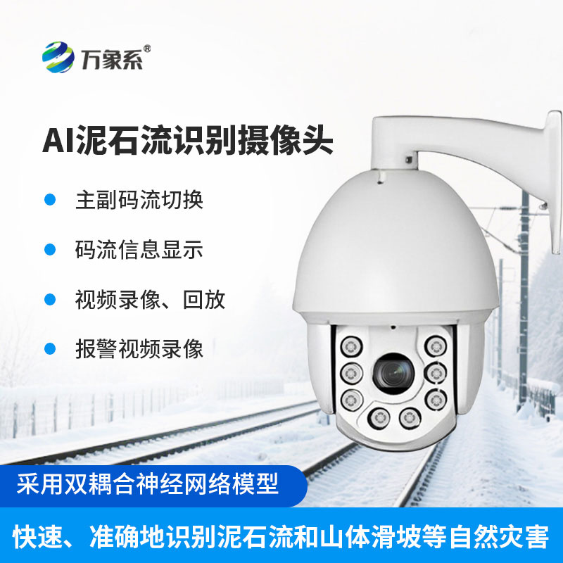 AI山坡泥石流智能识别监控球型摄像机